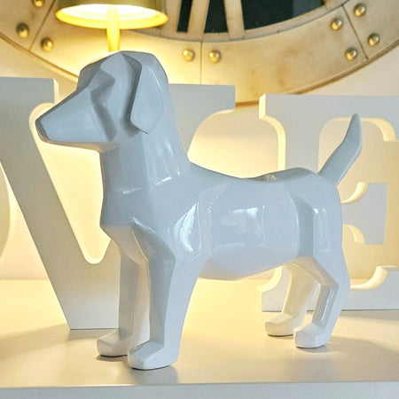Geometryczna rzeźba psa