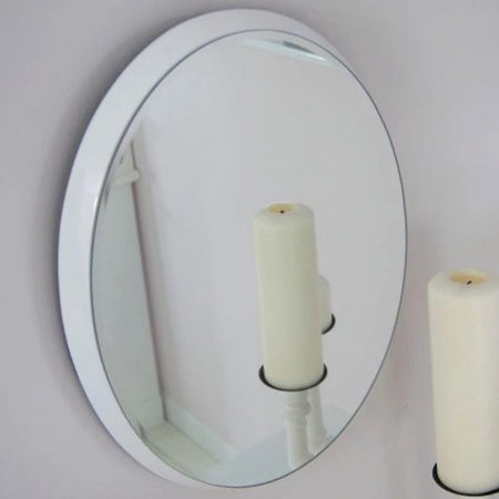 Lustro w białej owalnej ramie 43x53cm